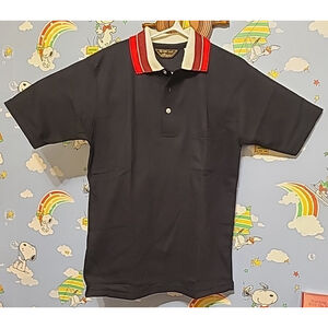 Vintage Steiger The Man's Shop Size Medium Navy Blue Polo Made In USA New W Tags